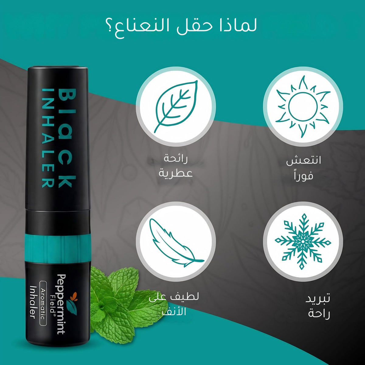 بخاخ الاستنشاق الأسود القوي بالنعناع