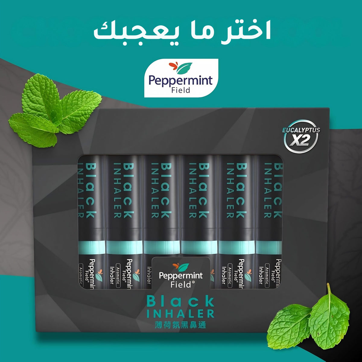 بخاخ الاستنشاق الأسود القوي بالنعناع